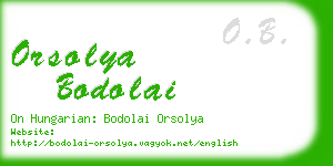 orsolya bodolai business card